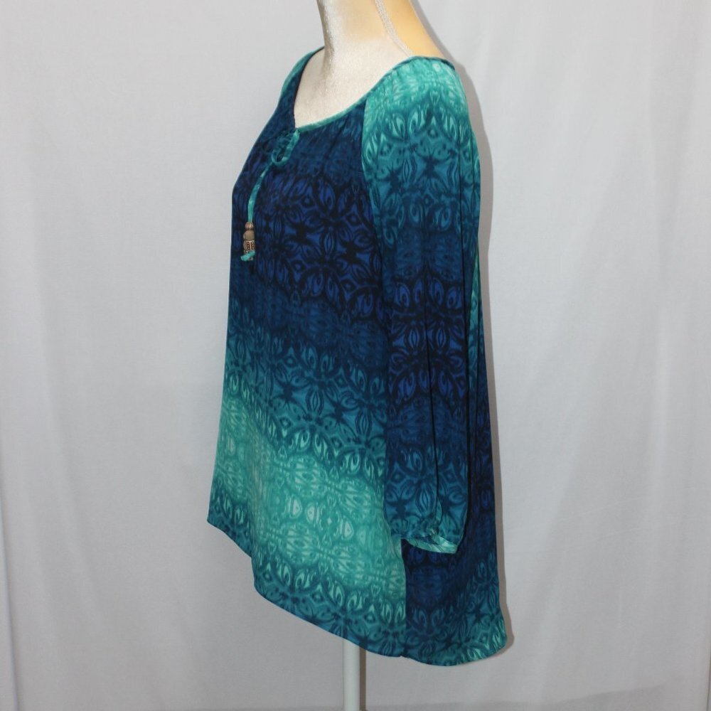 Zac & Rachel Boho Long Sleeve Tie with Wood Beads Top - Picture 4 of 9